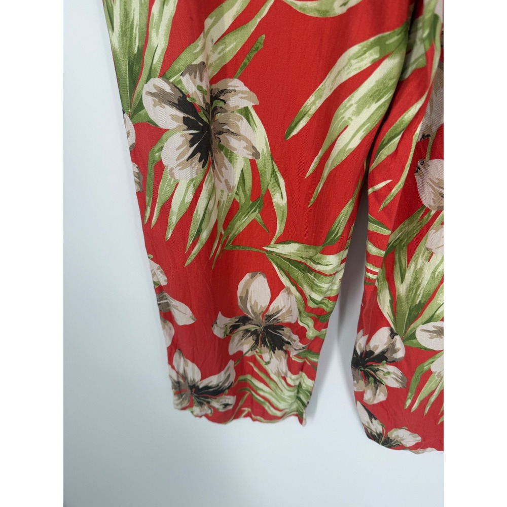 Valerie Stevens Womens Silk Cropped Pants Medium Tropical Resort Summer Beach - Picture 11 of 15